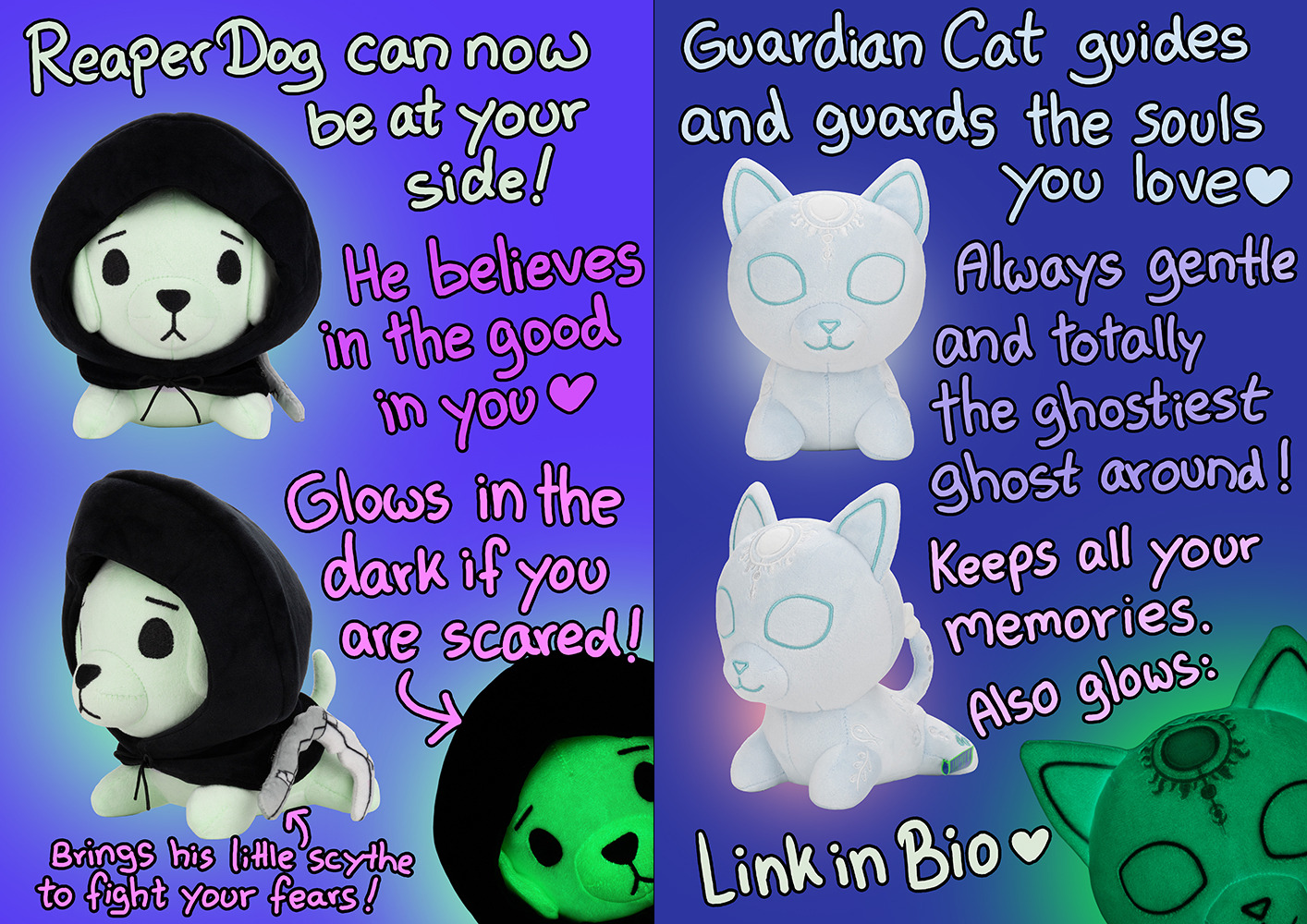 Now available, Reaper dog and Guardian cat, Click here to buy